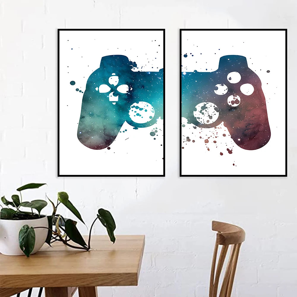 Ink Water Game Controller Art Posters - Renée Laurént