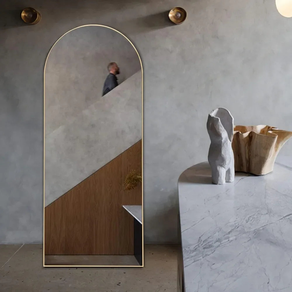 Arched Gold Frame Mirror - Renée Laurént