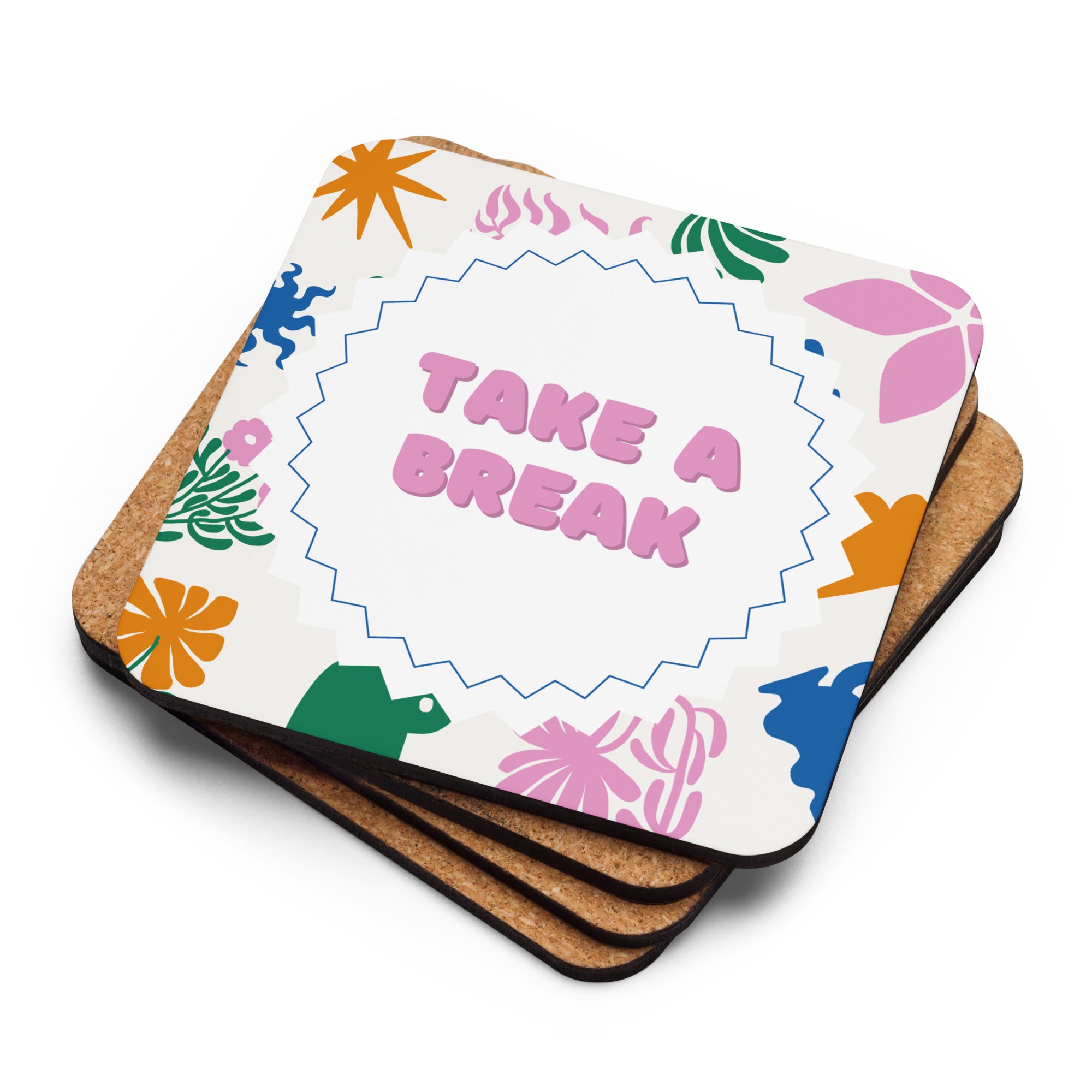 Take A Break - Cork-back coaster - Renée Laurént