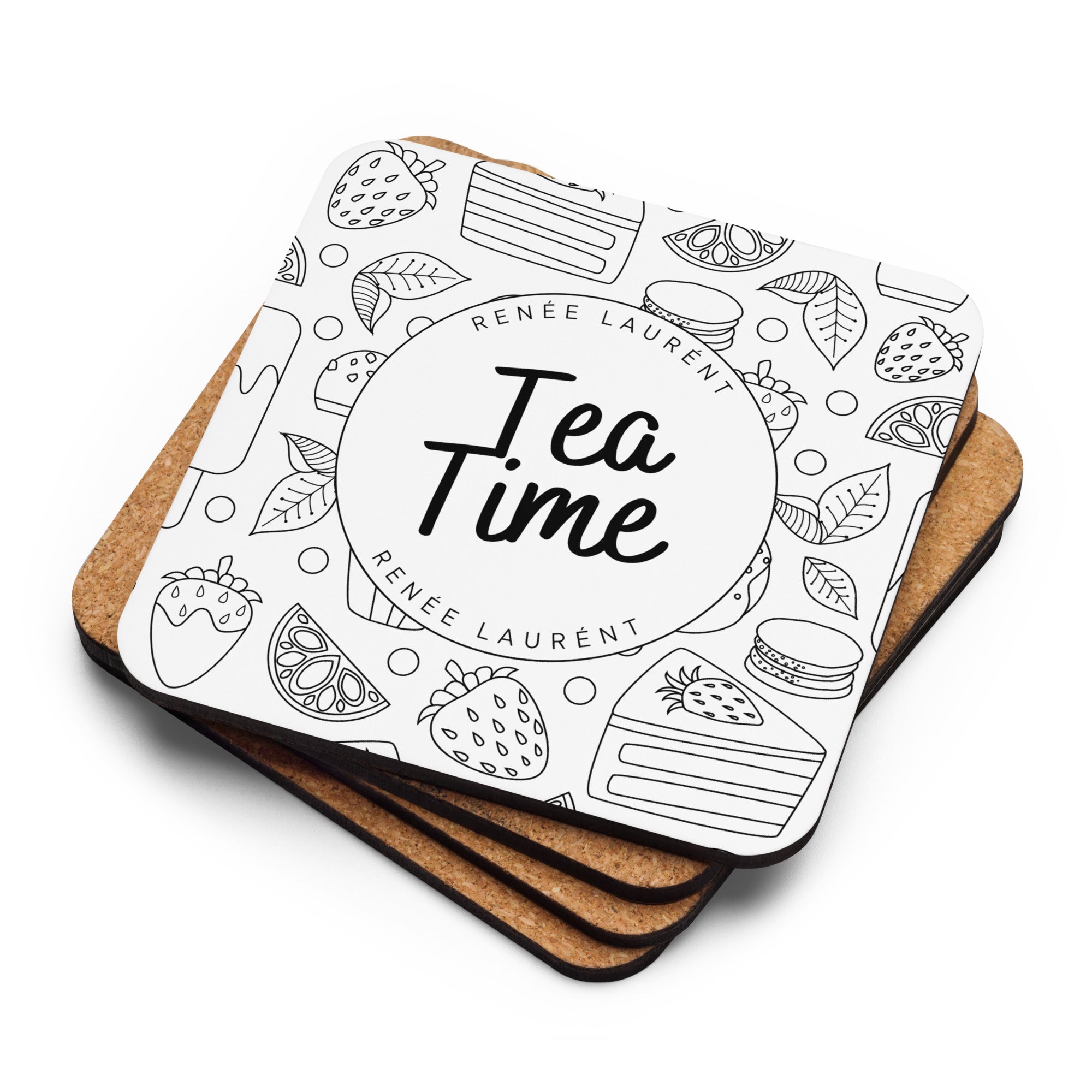 Tea Time - Cork-back coaster - Renée Laurént