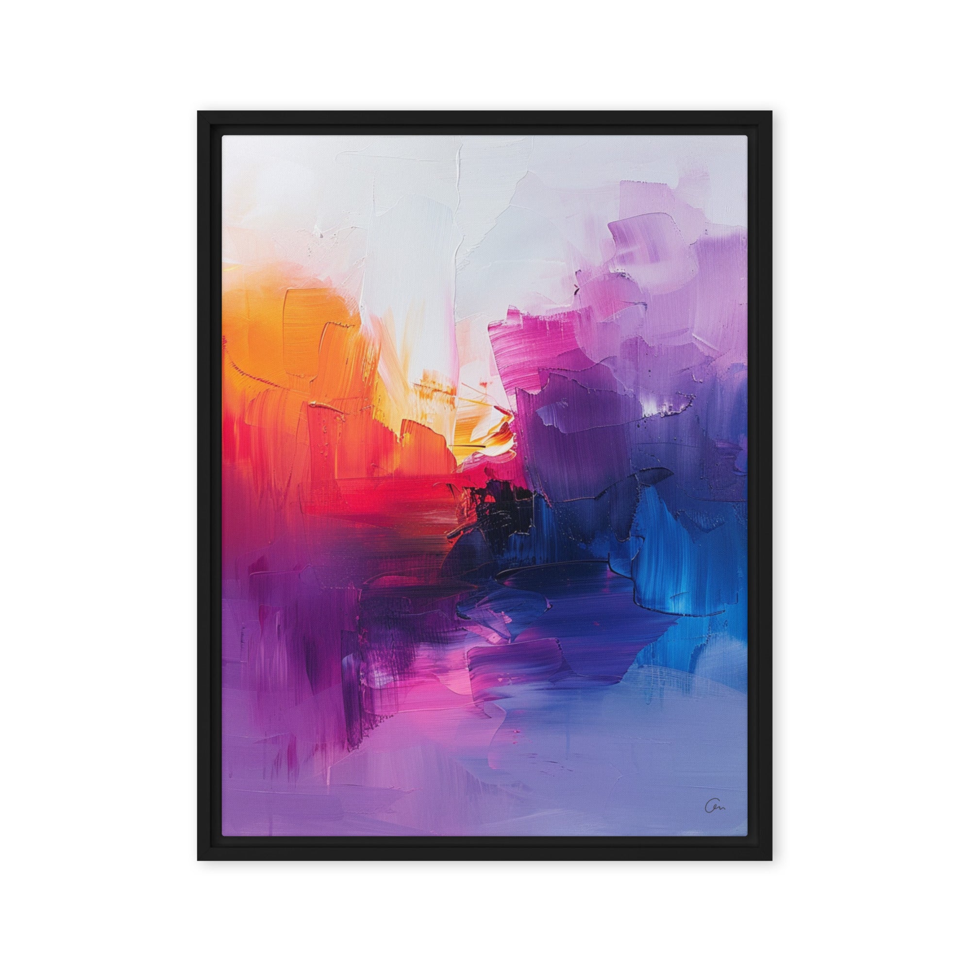 Purple Hue - Framed canvas Unique Art - Renée Laurént